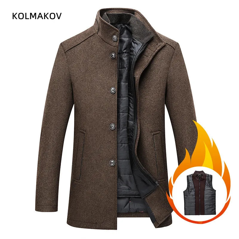 2024 winter new style high quality wool trench coat men,men's wool jackets,men fashion warm wool coat,plus-size M-XXXL