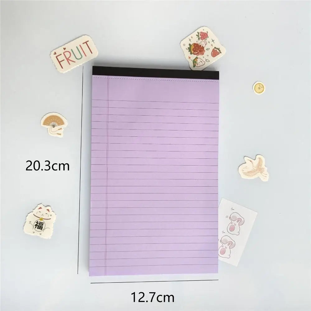 50 Pages Legal Pad Memo Pad Tearable Ink-proof Lined Paper Notepad Thick Writing Sheet Paper Scribbling Book