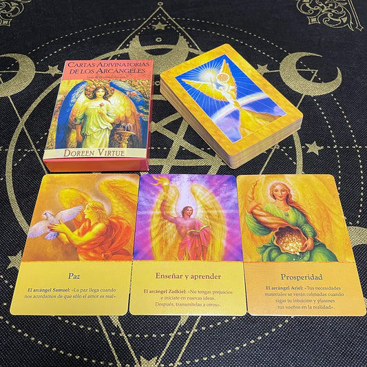 Archangel Tarot Oracle Cards in Spanish Version Fate Tips Angels Oraculos Board Games Deck Witchcraft Fairy E-guidebook