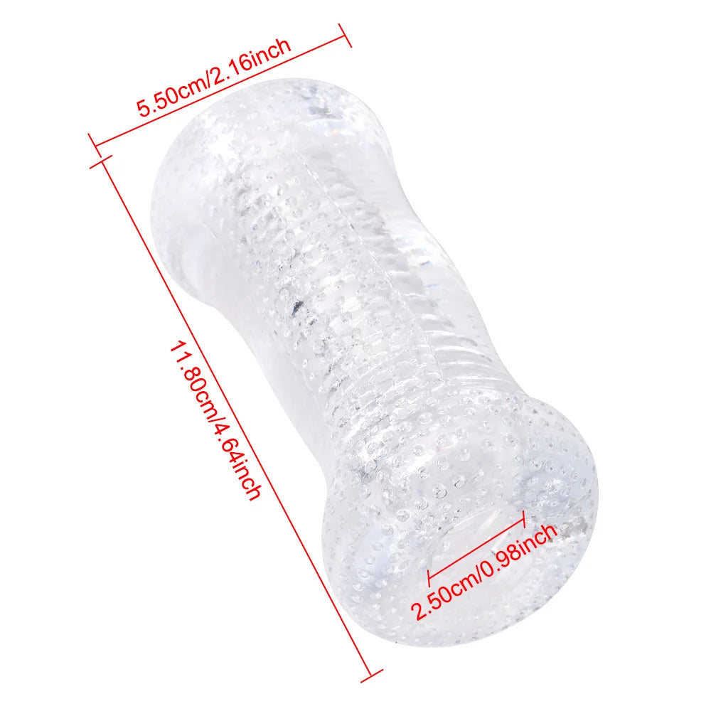 13cm Transparent Vaginal Sex Toy for Men 18 Plus Male Masturbator Realistic Vagina Real Pussy Penis Enlargement Exerciser Erotic