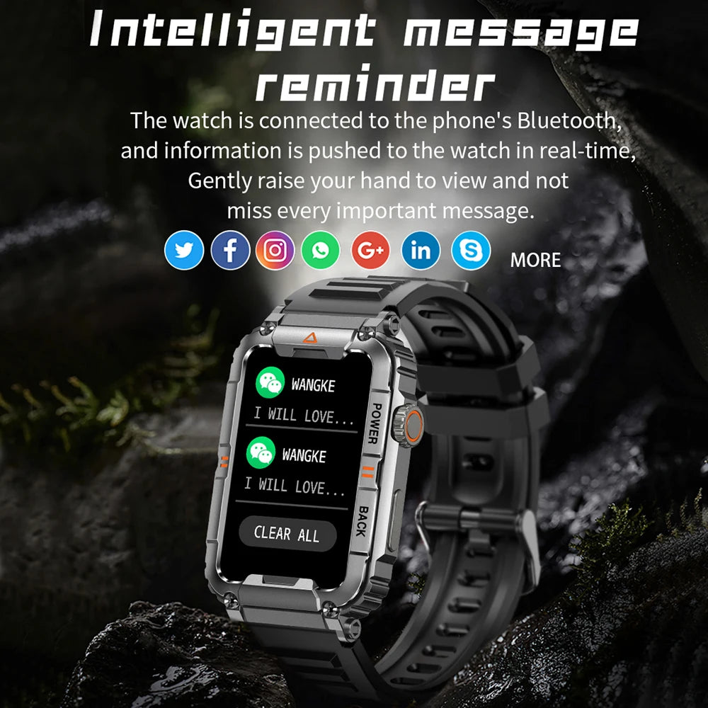 For Huawei Xiaomi GPS Sports Smart Watch Men's 1.57 inch Heart Rate Bluetooth Call Watch Military Outdoor Fitness Tracker Watch