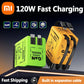 Xiaomi GaN120W Ultra Fast Charger With Retractable Type-C Lightning Cable Fast Charging Adapter For iPhone16 iPad Samsung Huawei