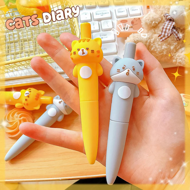 Kawaii stationery Aesthetic stationery items Office accessories cute cat ballpoint pens Portable Mini gel pen Pocket pen