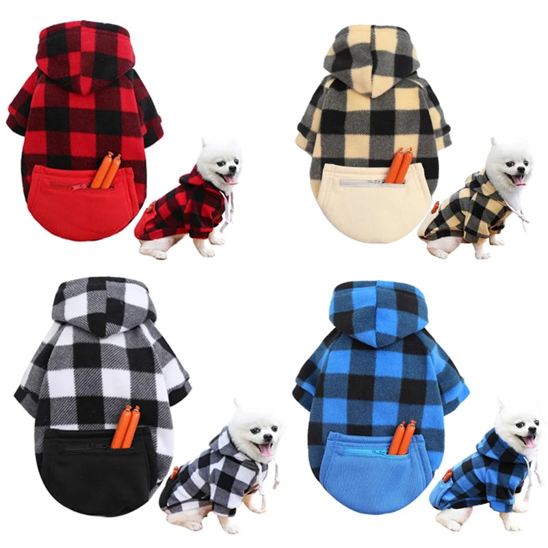 Winter Warm Pet Dog Clothes Coat with Pocket Big Doggy Hoodie for Small Medium Dogs Large Chihuahua Pomeranian Jackets Costume