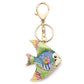 Dalaful Tropical Fish Keyrings Keychains Multicolour Enamel Crystal Goldfish Key Chains Holder Bag Pendant For Car K366