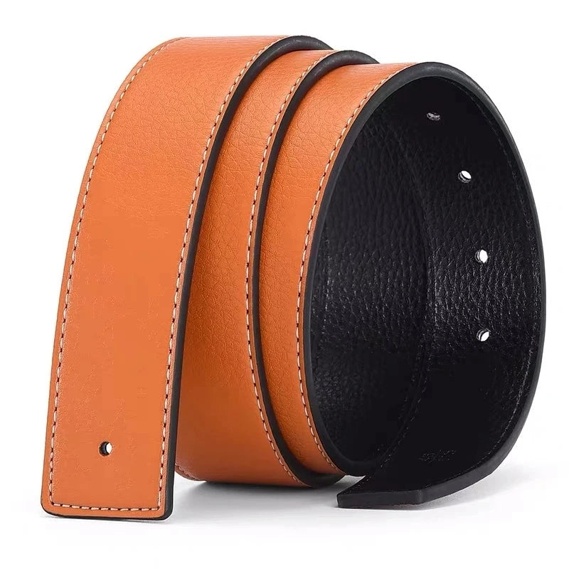 New Luxury Brand H Belts for Men High Quality Male Strap Genuine Leather Waistband Ceinture Homme No Buckle 3.8cm Belt