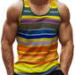 Stripe Colours 3d Printed Tank Top For Men Summer Classic Gym Fitness T-Shirt Street Sports Running Sleeveless Tees Tops Vest