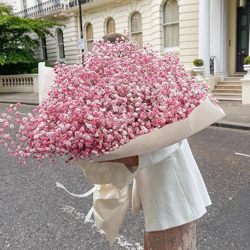 Baby's Breath Dried Flowers Bouquet Gypsophila Fleurs Sechees Flores Artificial Flowers Home Decor Christmas Wedding Decoration