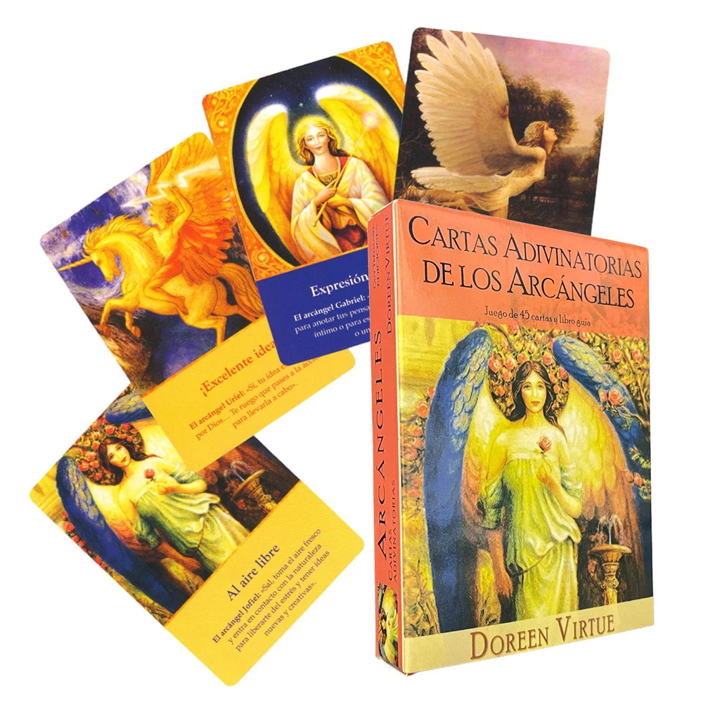 Archangel Tarot Oracle Cards in Spanish Version Fate Tips Angels Oraculos Board Games Deck Witchcraft Fairy E-guidebook