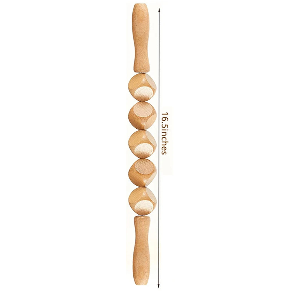 Wood Therapy Massage Tool,Body Roller Stick,Anti Cellulite Tool,Lymphatic Drainage Paddle Tool,Muscle Release Stick Rod,gua sha