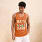 Summer Fresh And Simple Letter Men's Printed Men's Round Neck Vest Harajuku Street Fashion Daily Sports Fitness Breathable Vest