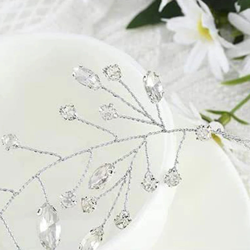 Women Wedding Bridal Hair Accessories for Party Hairband Rhinestone Hair Vine Fashion Hair Jewelry Handmade Prom Hair Ornaments