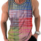 Retro Striped Graphic Tank Tops For Men Fashion Casual Summer Sleeveless 3D Printed Vest Loose Crew Neck Quick Dry Sports Tees