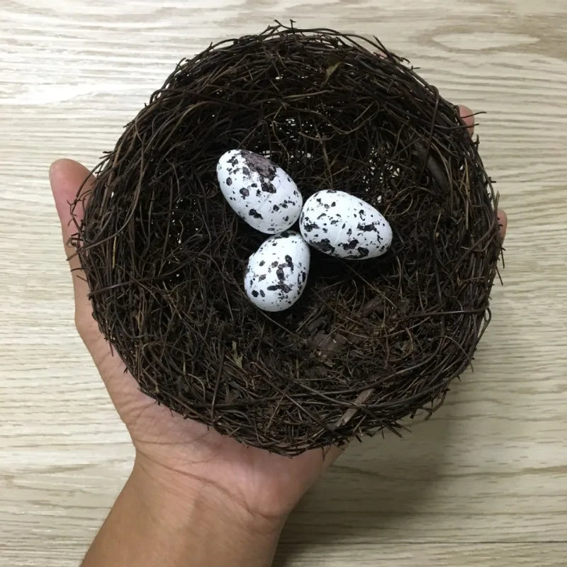 Easter Toad Vine Weaving Bird's Nest Grass Weaving Bird's Nest Bird's Cage Handmade Weaving Bird's Nest Photography Prop