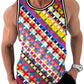 Retro Geometric Graphic Tank Tops For Men Casual Summer Sleeveless 3D Printed Vest Loose Quick Dry Breathable Tees Pullovers