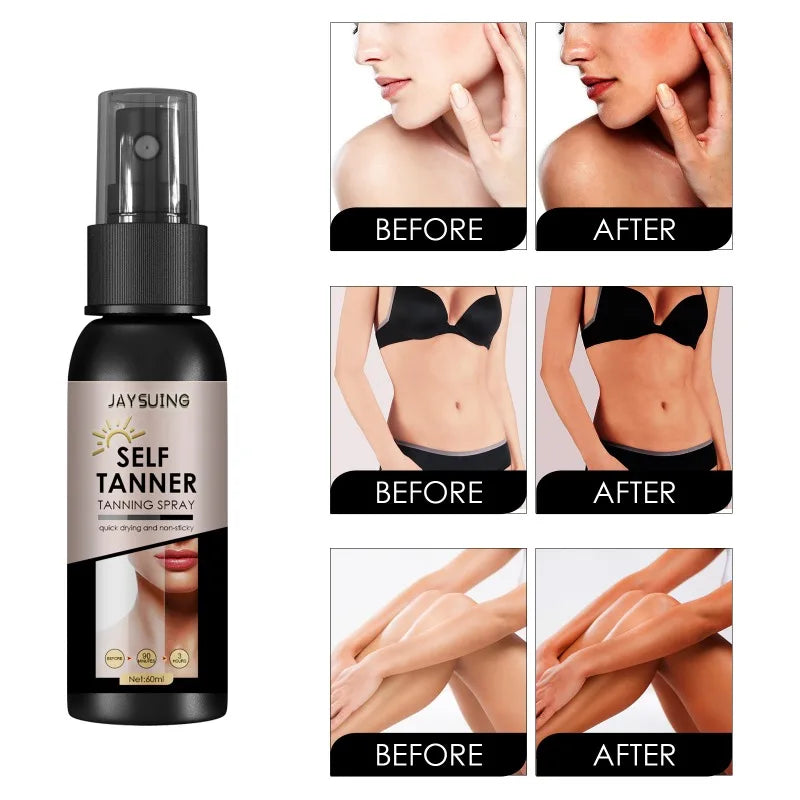 Beautiful Bronze Skin Body Tanning Oil Spray Sunless Self Tanning Lotion Bronze Quickly Coloring Face Body Natural Tan Cream