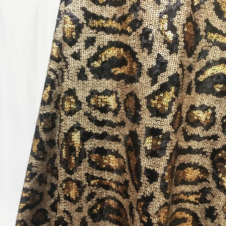 3MM Leopard Sequin Fabric Animal Pattern Telas Designer Fabric DIY Sewing Doll Material  Sparkle Tecido Costura Fabric For Dress