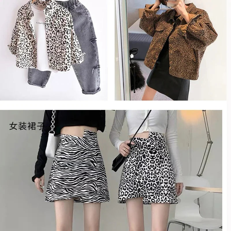 Leopard Cotton Twill Printed Fabric Sewing Jacket Skirt Blazer Fashion Animal Pattern Fabrics Garment Telas 50X150cm