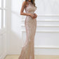 Yesexy New Robe Summer Dress Women Party Sexy Halter Sequin Beaded Maxi Elegant Evening Vestidos Bodycon Long Dresses