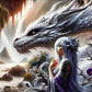 Woman and Dragon Large Size Diy Diamonds Painting Wild Animals Elephant Full Drill Mosaic Embroidery Elf Pictures 200x100cm