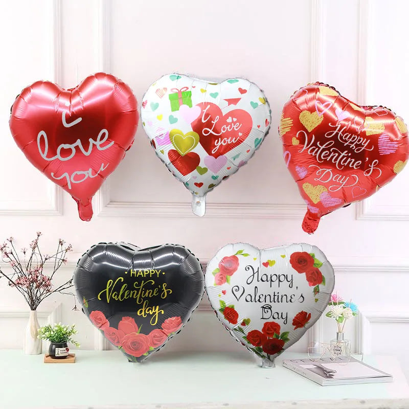 18 Inch Love Theme Foil Balloons Romantic Heart Helium Balloon Wedding Valentines Day Party Decoration Adult Bachelor Shower Glo