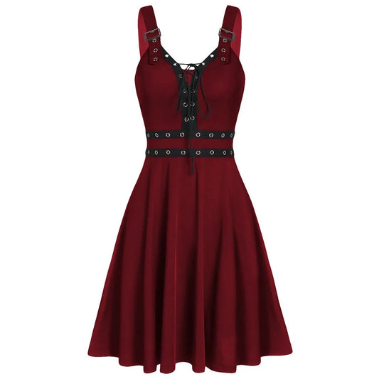 Women Plus Size Cool Solid Bandage Irregular Hem Sleeveless Camisole Mini Dress Elegant Women'S Dresses For Party Vestidos Femin