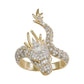 Delysia King Men Trendy Inlaid Zircon Dragon Shape Ring Domineering Lifelike Adjustable Banquet Rings