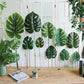 Artificial Fake Monstera Palm Leaves Green Tropical Plants Leaf Wedding DIY Flower Arrangement Home Decoration Real Touch Leaves