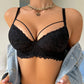 Women's Sexy Lace Bra, Underwire Push-Up Support, Anti-Sagging and Beautiful Breasts, Suitable for Dating, Comfortable Daily Bra