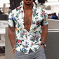 2023 Summer Animal Crane Men's Hawaiian Shirt 3d Plant Floral Print Plus Size Beach Flower