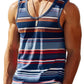 Vintage Striped Graphic Tank Tops For Men Fashion Casual Summer Sleeveless 3D Printed Vest Loose Crew Neck Quick Dry Sports Tees