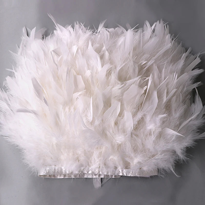 1M/Lot White Turkey Marabou Feathers Trim Ribbon Crafts Wedding Party Feather DIY Sewing Natural Plume Christmas Home Decoration