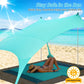 Family Beach Sunshade 2M*2.1M Large Area Lightweight Sun Shade Tent With Sandbag UPF50+ UV Large Portable Beach Canopy