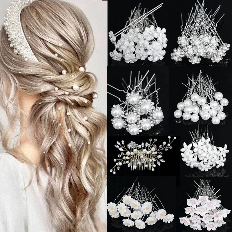 Elegant Crystal Wedding Hair Combs Hair Accessories for Bridal Pearl Rhinestone Headpiece Women Bride Hair Ornaments Jewelry