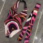 Women Swimsuit Split Swimsuit Bikini Striped Geometry Pattern One-Piece Swimsuit