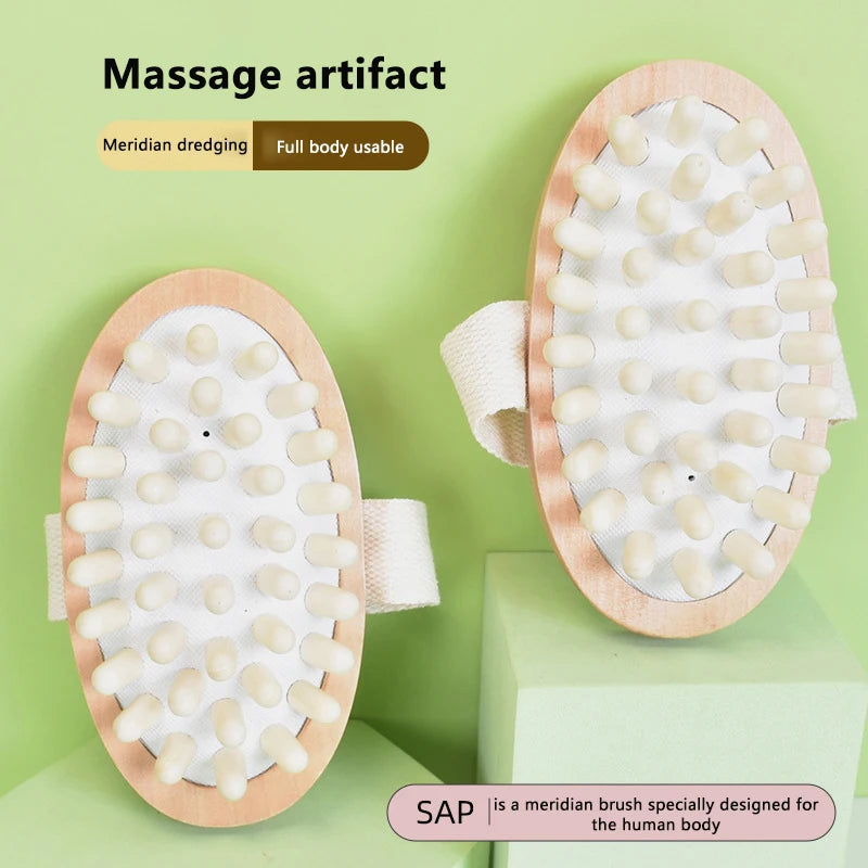 Body Anti Cellulite Brush Soothing Wooden Essential Oil Spa Air Cushion Massage Hair Comb Scalp Massage Brush Body Massager