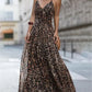 Dresses for Women 2024 New in Summer Dress Fashion and Sexy Leopard Print V-neck Suspender Long Dresses Elegant Party Dresses