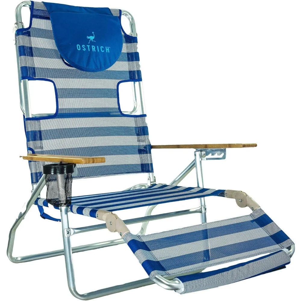 Beach Chair, Beaches Reclining Lounge Chairs with Footrest, Outdoor Furniture for Patio, Beach Chair