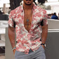 2023 Summer Animal Crane Men's Hawaiian Shirt 3d Plant Floral Print Plus Size Beach Flower