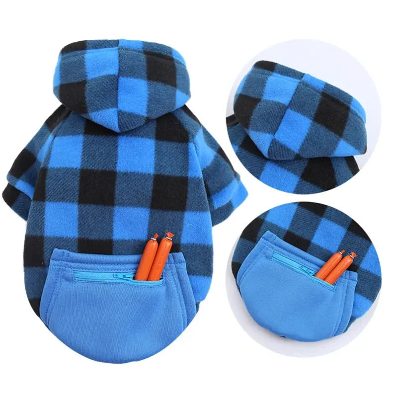 Winter Warm Pet Dog Clothes Coat with Pocket Big Doggy Hoodie for Small Medium Dogs Large Chihuahua Pomeranian Jackets Costume