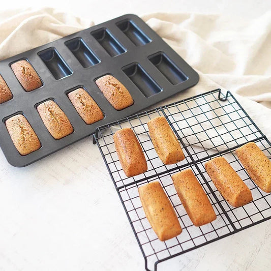 12 Hole Japanese Style Cake Mold  Black Carbon Steel Home Use Kitchen Decor Baking Bread Baking Accessories Pastry Utensil