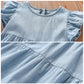 Little maven 2024 Baby Girls Summer Dress Denim Children Casual Clothes Cotton Soft and Comfort for Kids 2-7 year