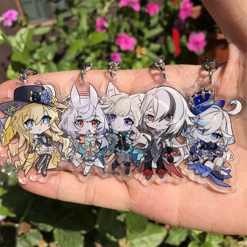 Game Impact Fontaine Neuvillette Lyney Wriothesley Cosplay COSTUME Acrylic Key Chain Keychain Accessories Cartoon Badge