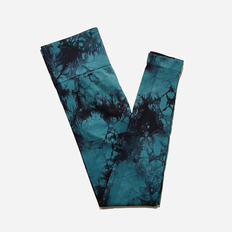 WAREBALL New Tie Dye Yoga Pants Gym Leggings Women Seamless High Waist Push Up Sport Tights Fitness Workout Leggins