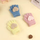 Winter Coral Fleece Kids Short Gloves Thicken Children Baby Love Plush Furry Full Finger Mittens Autumn Hand Warmer For 1-8Years