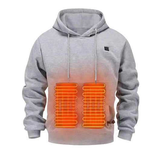 2024 Outdoor Electric USB Heating Sweaters Hoodies Men Winter Warm Heated Clothes Charging Heat Jacket Sportswear