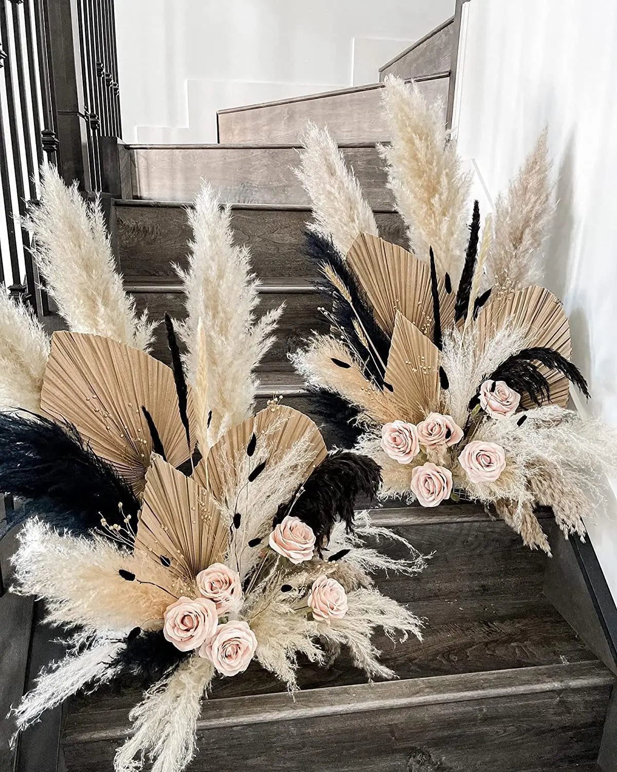 Boho Wedding Arrangement Decor Long Plumes Preserved Pink Beige Reed Pampasgras Bleached White Fluffy Large Dried Pampas Grass