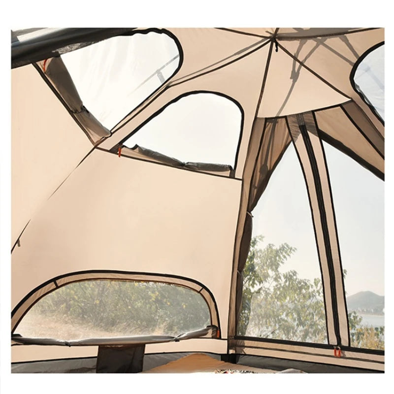 Hexagonal Mushroom Outdoor Tent Quick Open 3 4 5 6 Person Family UV Camping Mountaineering Car Self Driving Awning Beach Pergola