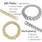 ABS Plastics Dog Collar Chain Diamond Inlay Sparkle Bulldog Necklace Cat Collars Pet Accessories Small Medium Large Dogs Golden