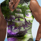 Sailor Suit 3D Ship Print T Shirt Men's Quick Dry Sleeveless Tank Top Oversized Fitness Sports Shirt Men's Design Clothing